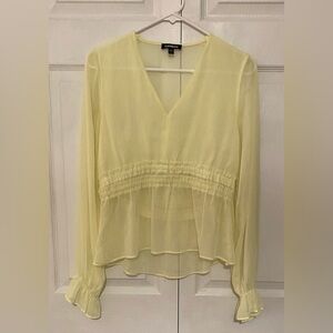 Express Women’s Sheer Yellow Blouse. Size S
